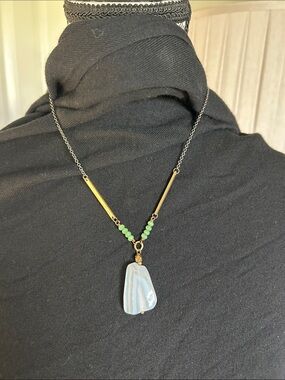 Gorgeous stone and brass necklace